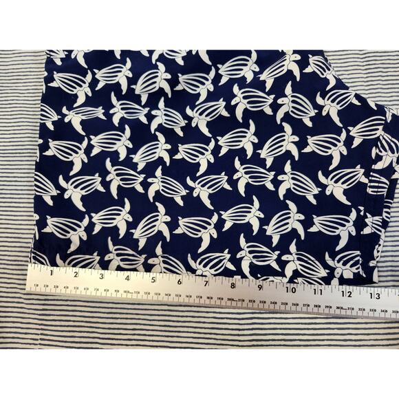 Tom And Teddy $100 XL Navy Blue White Turtle Elastic Waist Swim Trunk With Liner - Picture 10 of 14